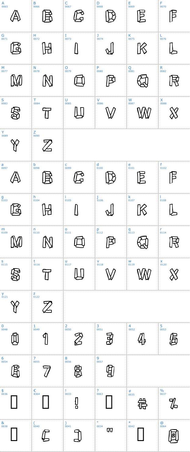 Schriftzeichen Funky Stoneage Font