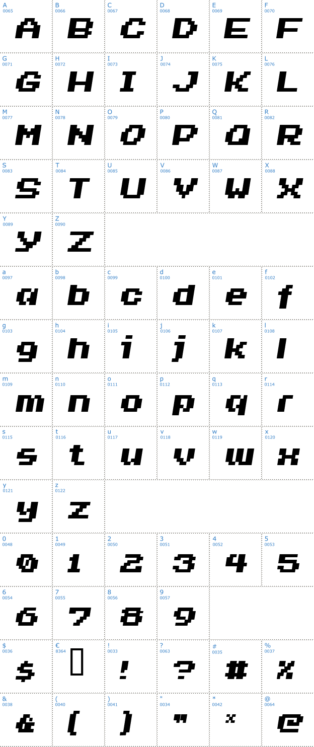 Schriftzeichen Invasion 2000 Font