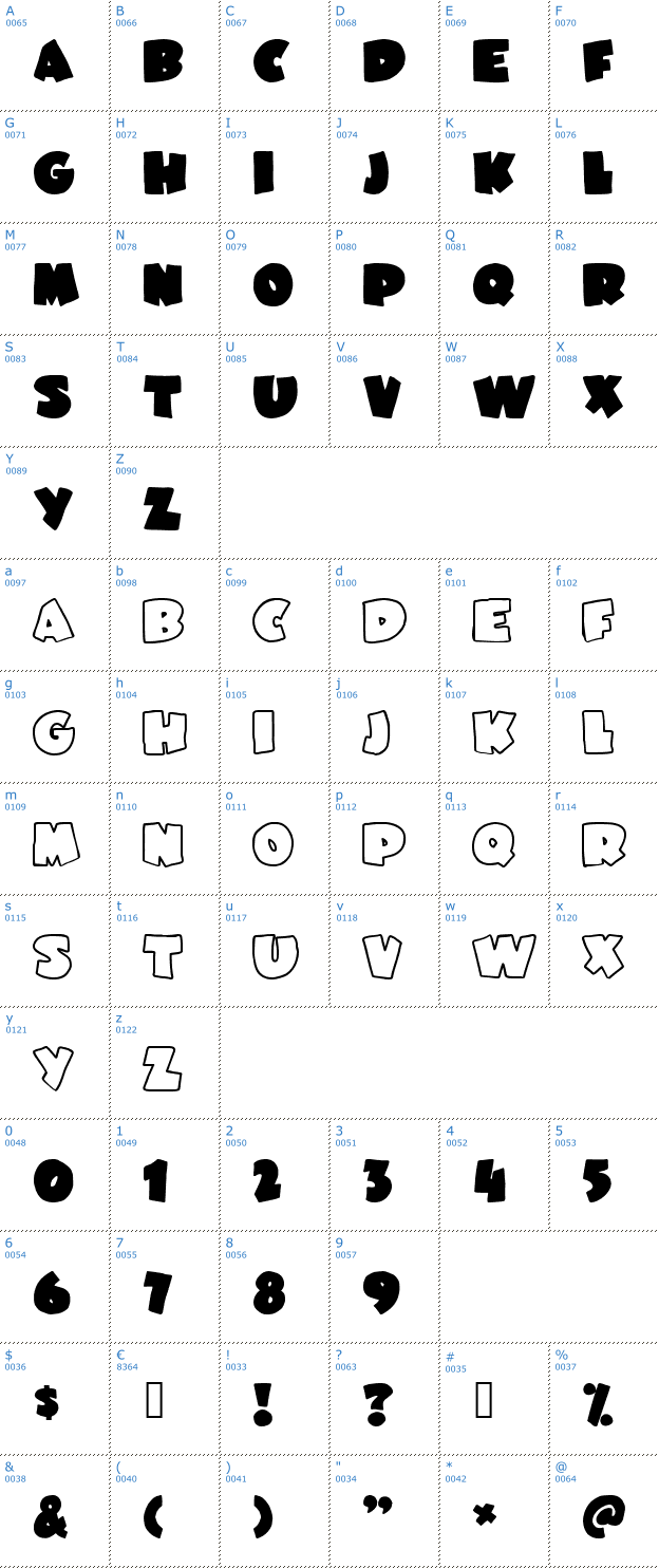 Schriftzeichen JuneBug Font