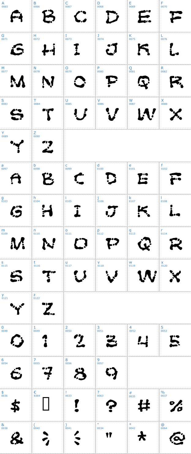 Schriftzeichen Poft Sarade Font