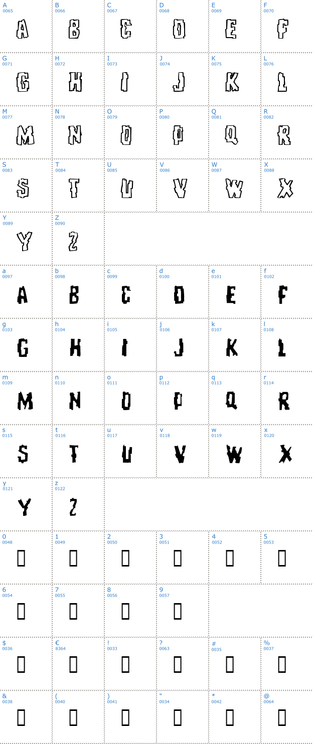 Schriftzeichen Repeat Until False Font