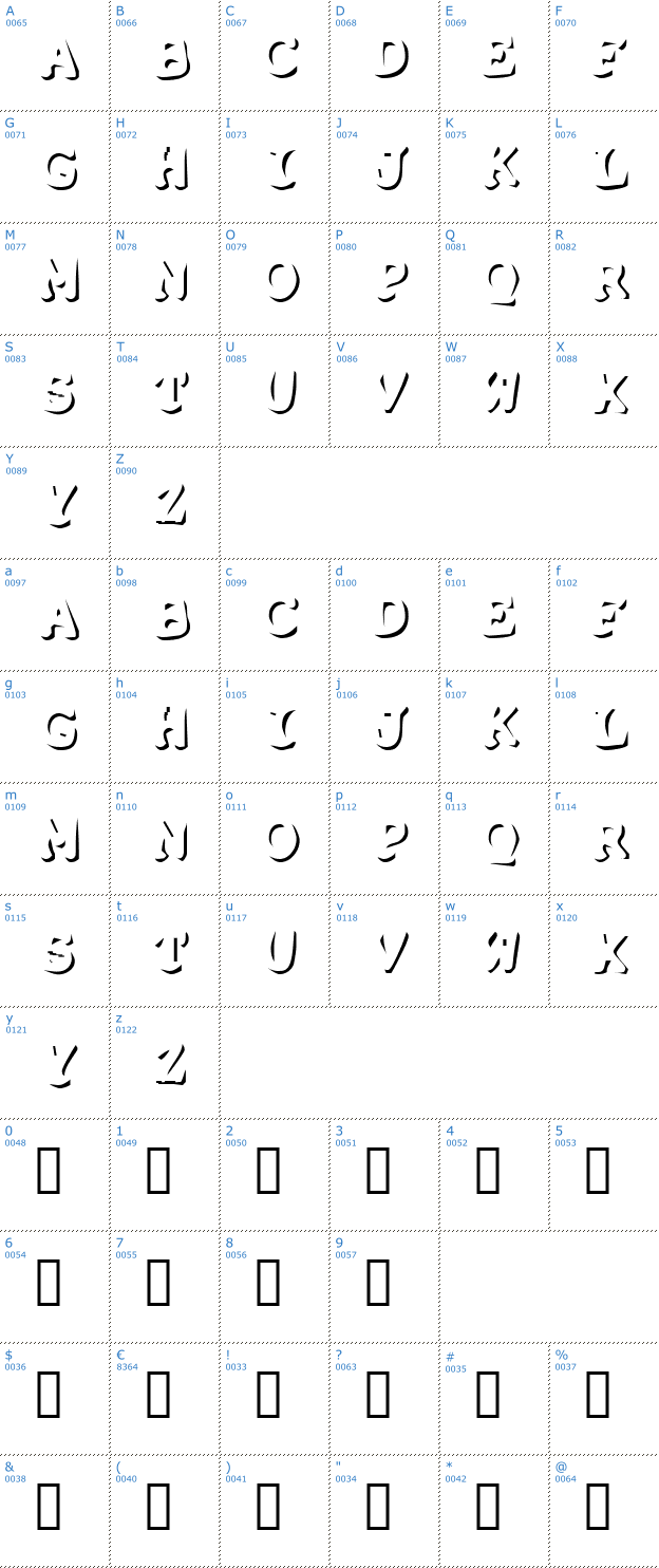 Schriftzeichen Shadow Puppets Font