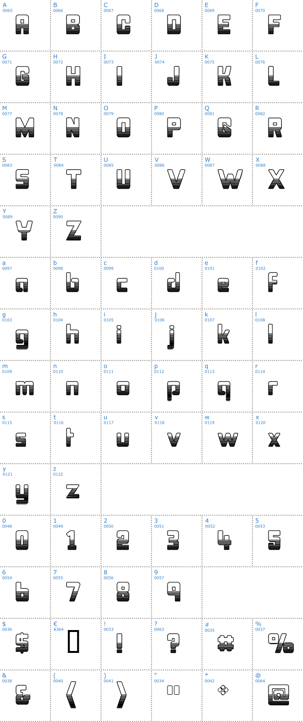 Schriftzeichen Bonk Outercut Font