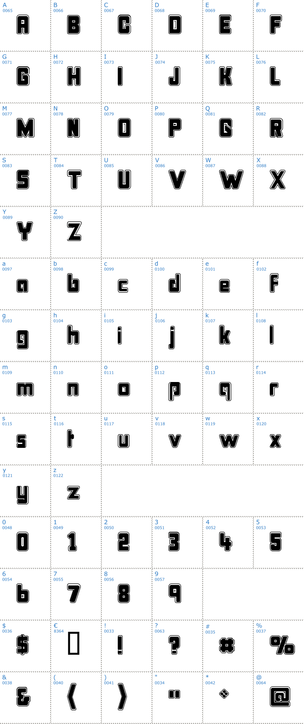 Schriftzeichen Bonk College Font