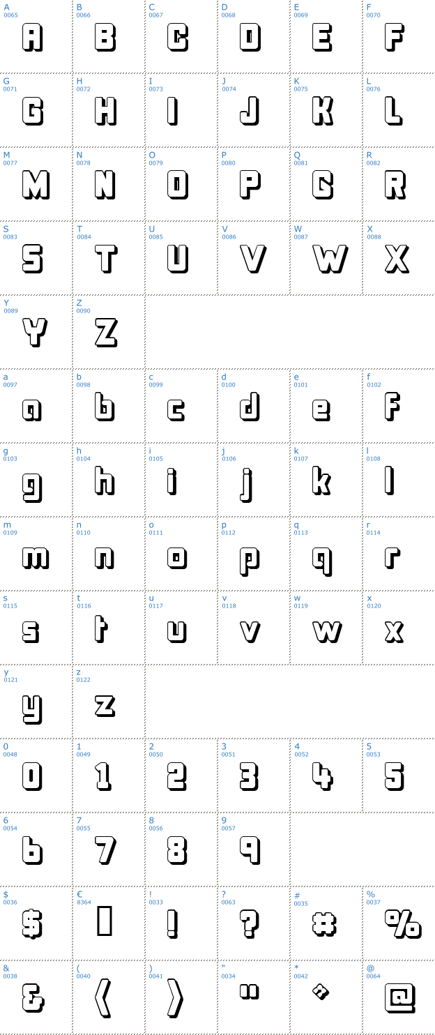 Schriftzeichen Bonk Offset Font