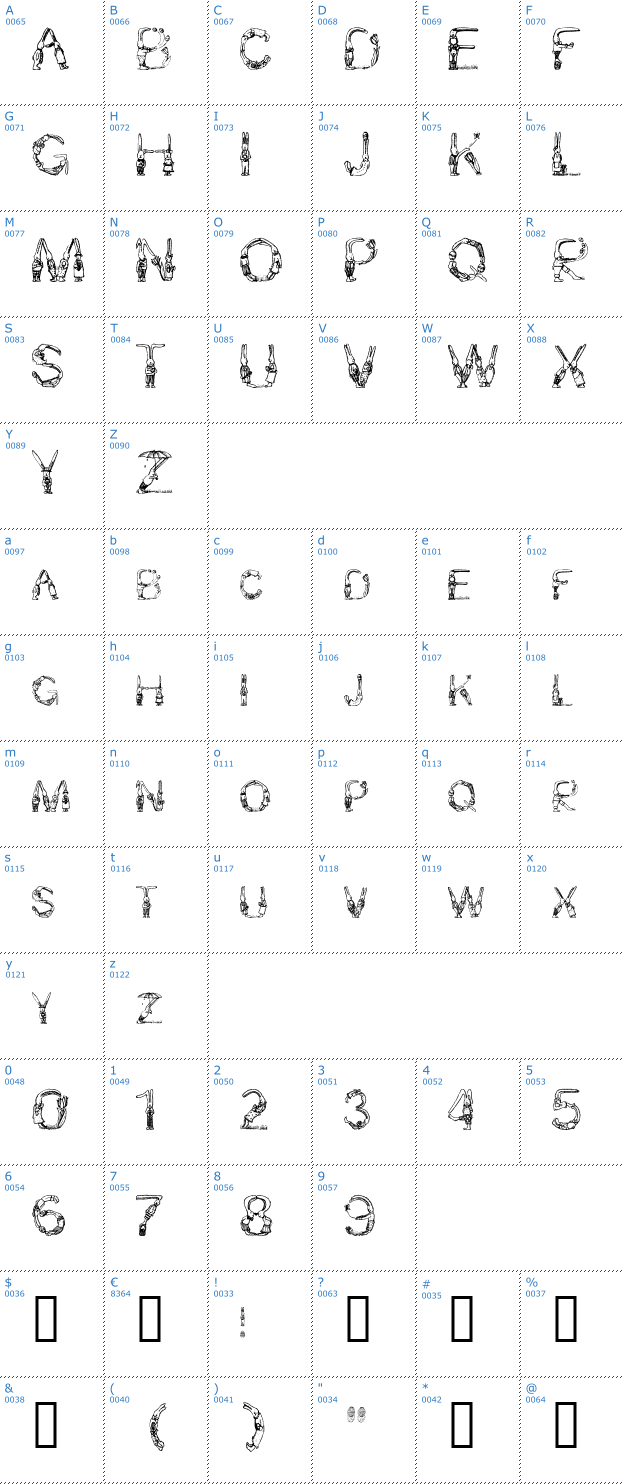 Schriftzeichen Bunny Rabbits Font