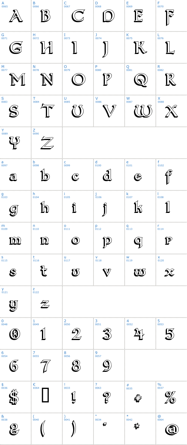 Schriftzeichen Dumbledor 3D Font