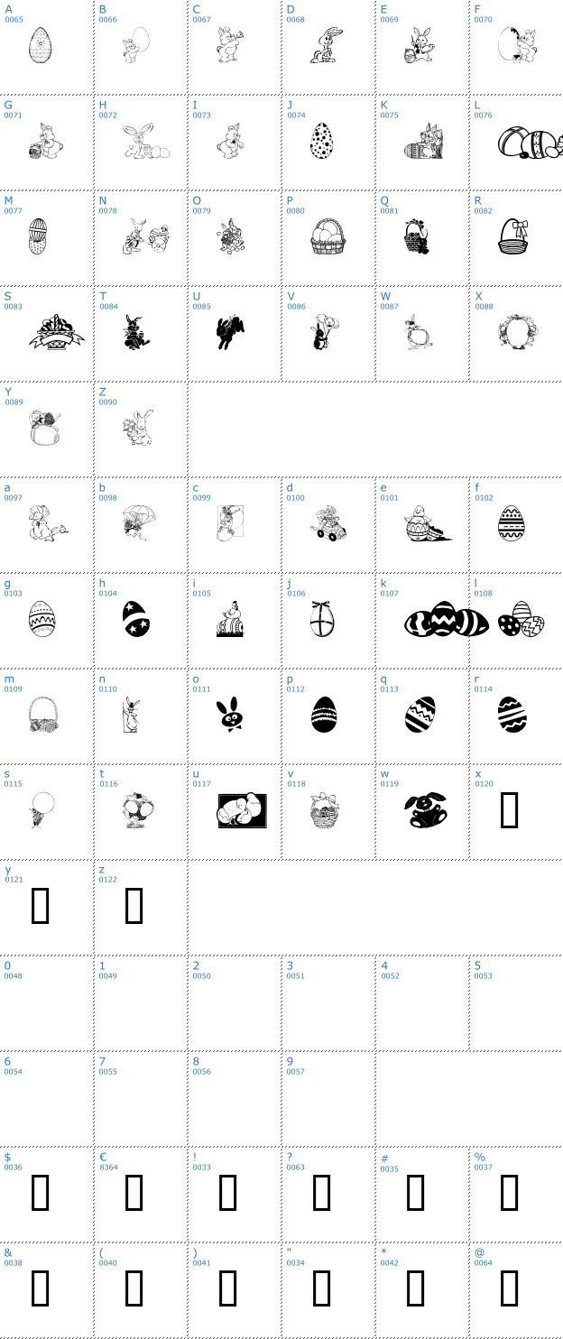 Schriftzeichen Easter Art Font
