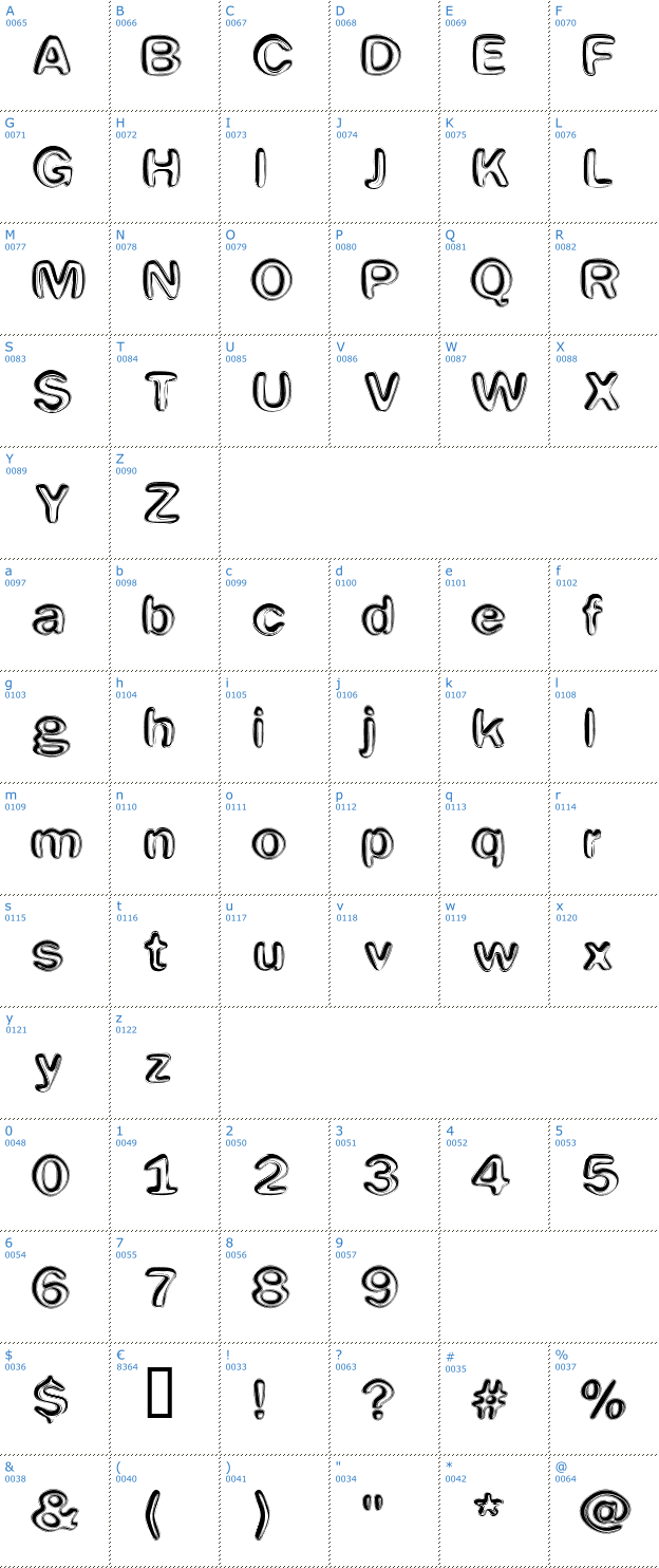 Schriftzeichen Efentine Font
