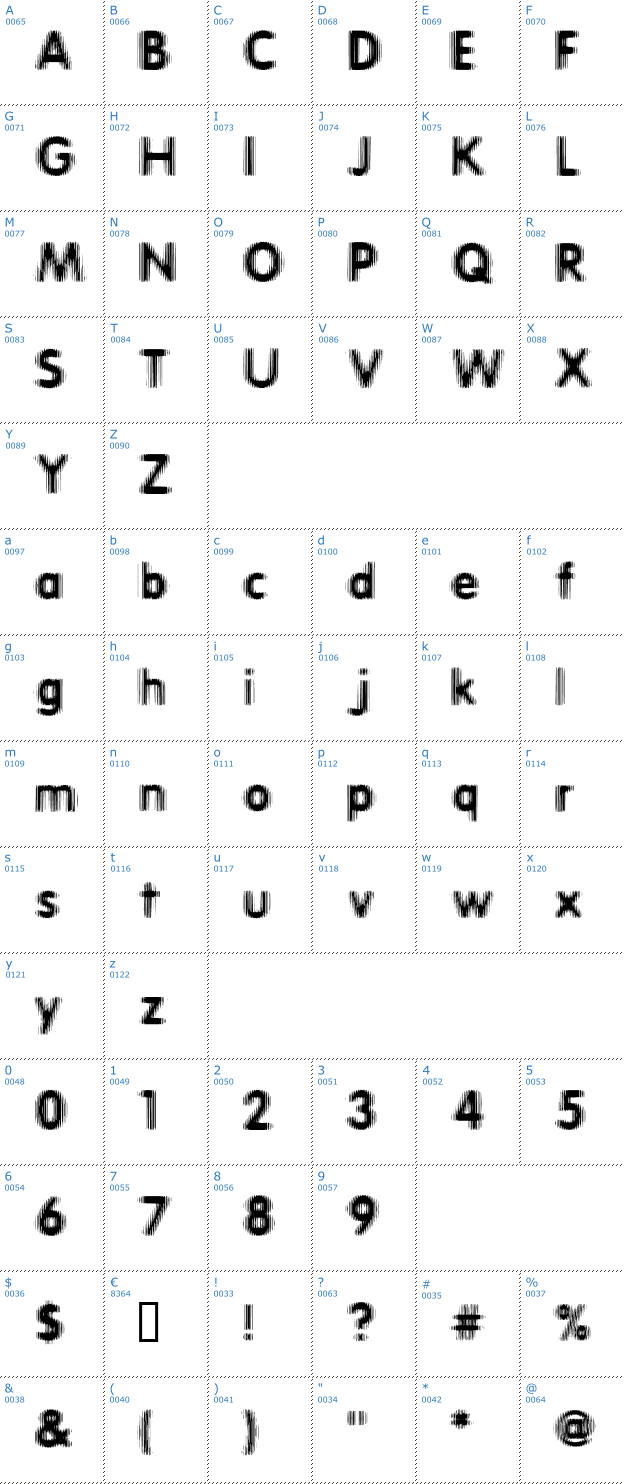 Schriftzeichen Erthqake Font