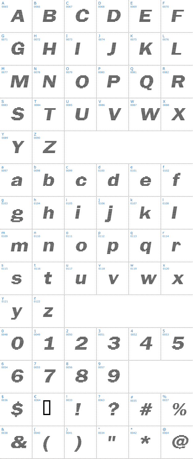 Schriftzeichen Linear Beam Font