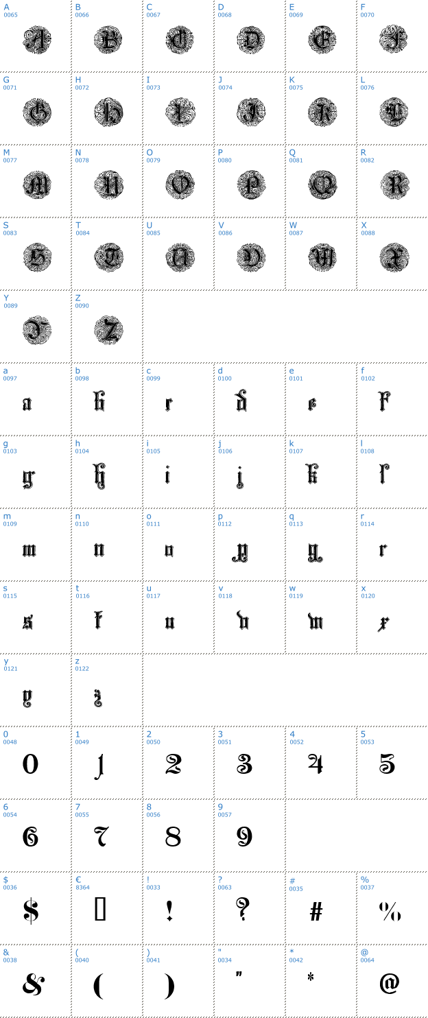 Schriftzeichen Monarchia Font