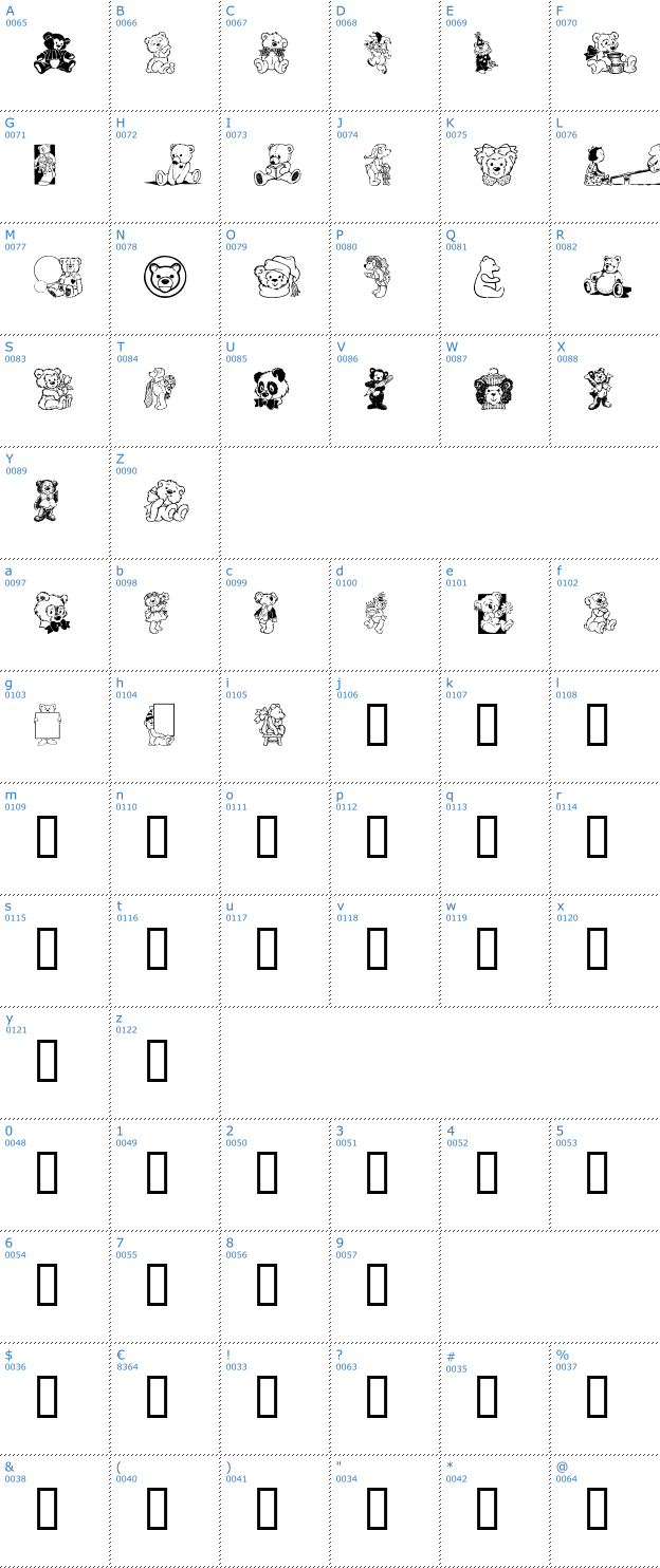 Schriftzeichen Teddyber Too Font