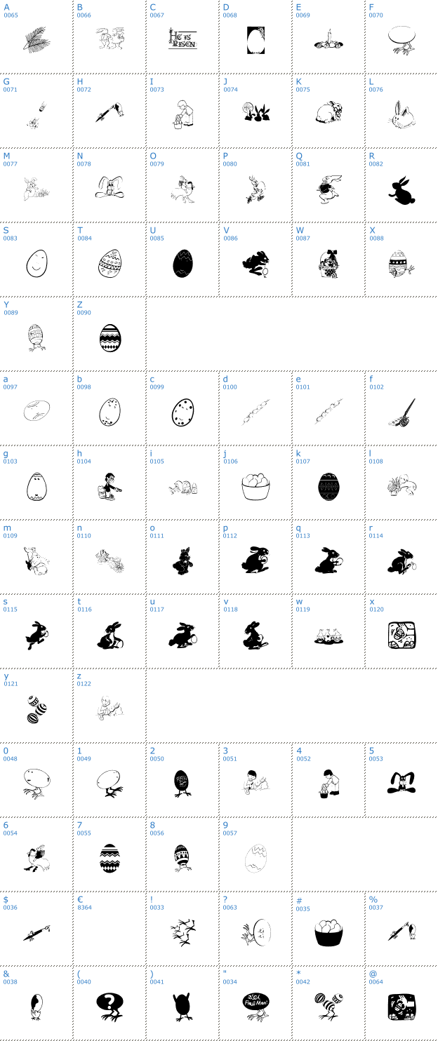Schriftzeichen Eastereggs Font