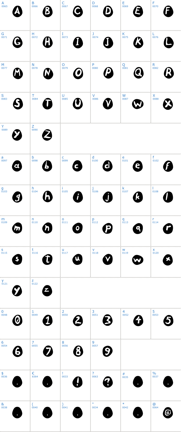 Schriftzeichen Eggs Font