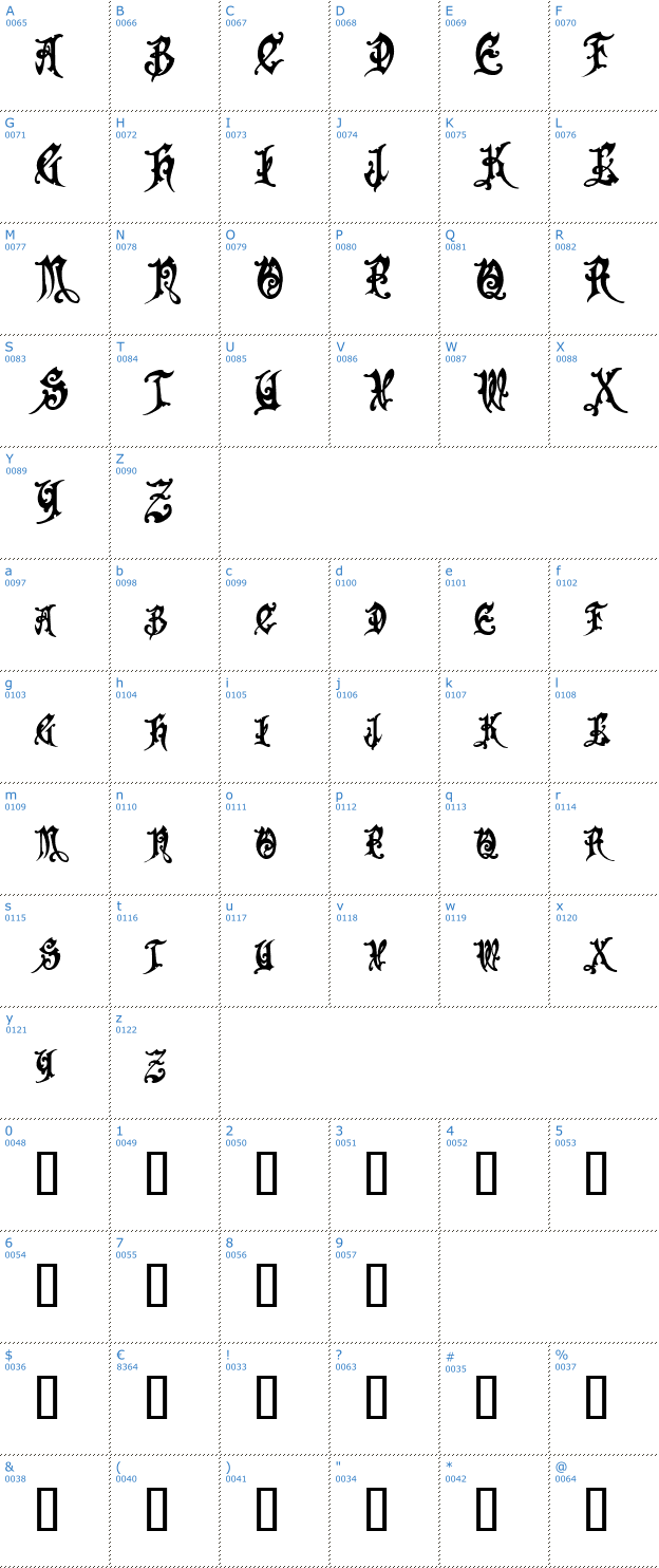 Schriftzeichen Apollyon Font