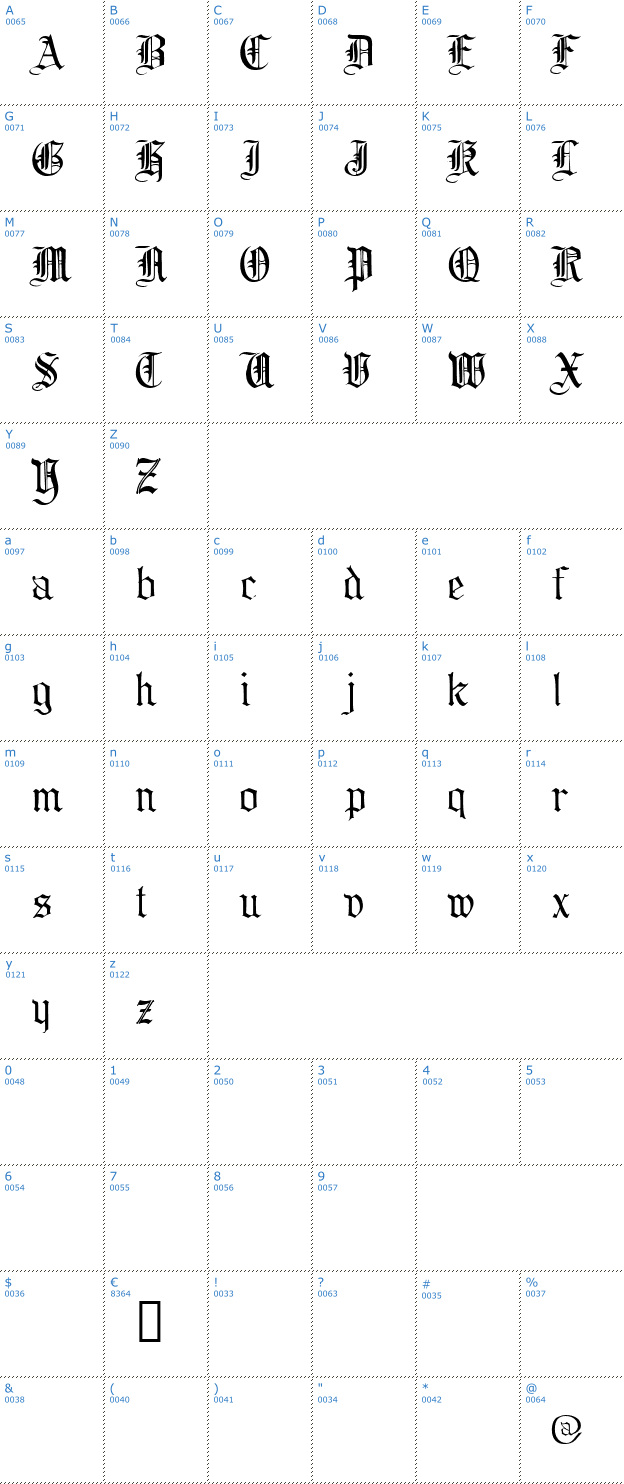 Schriftzeichen Collins Font