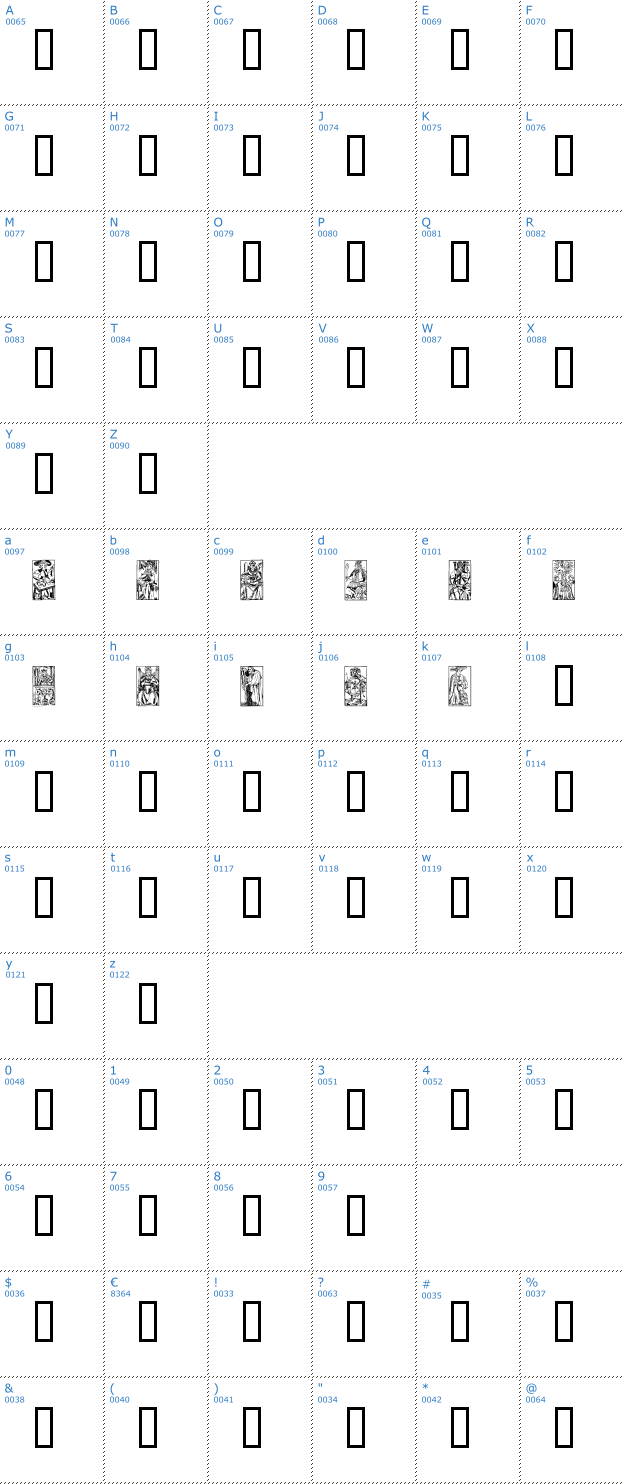 Schriftzeichen Marseille Tarot Font