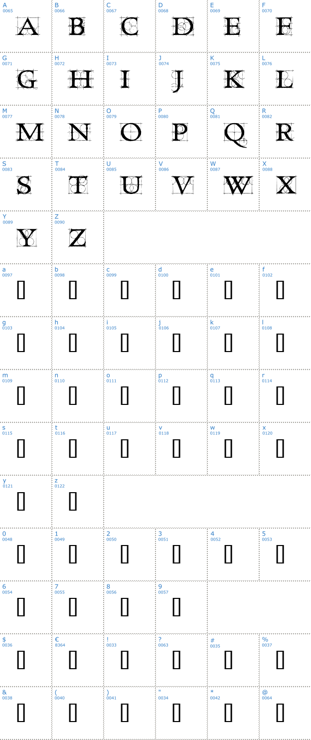 Schriftzeichen Roughwork Font