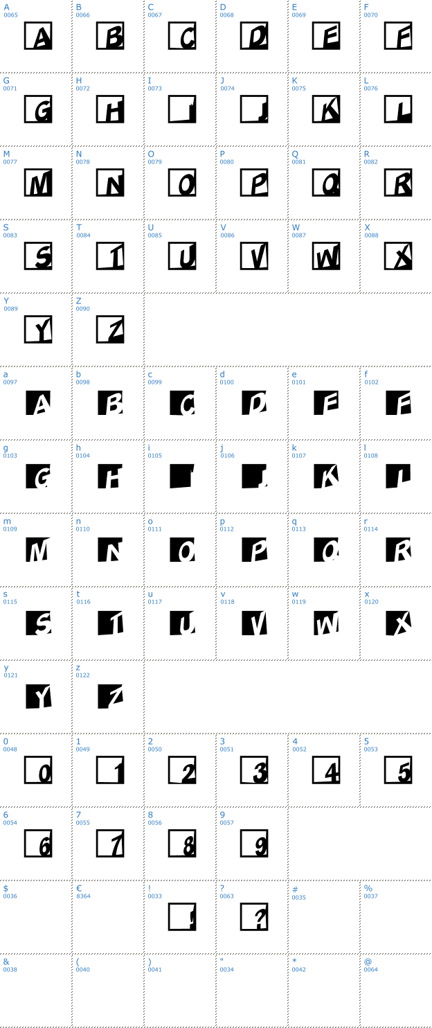 Schriftzeichen ABCLogosXYZCrazy Font