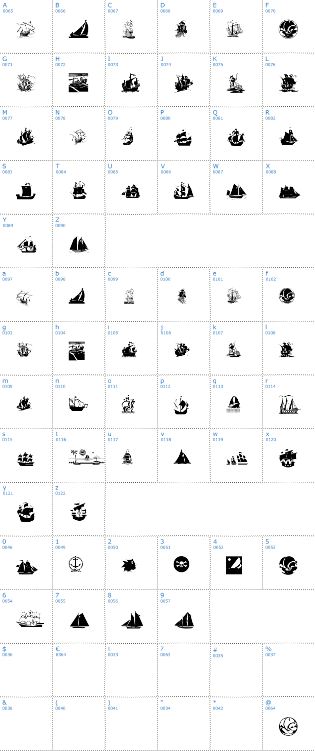 Schriftzeichen Armada Pirata Font