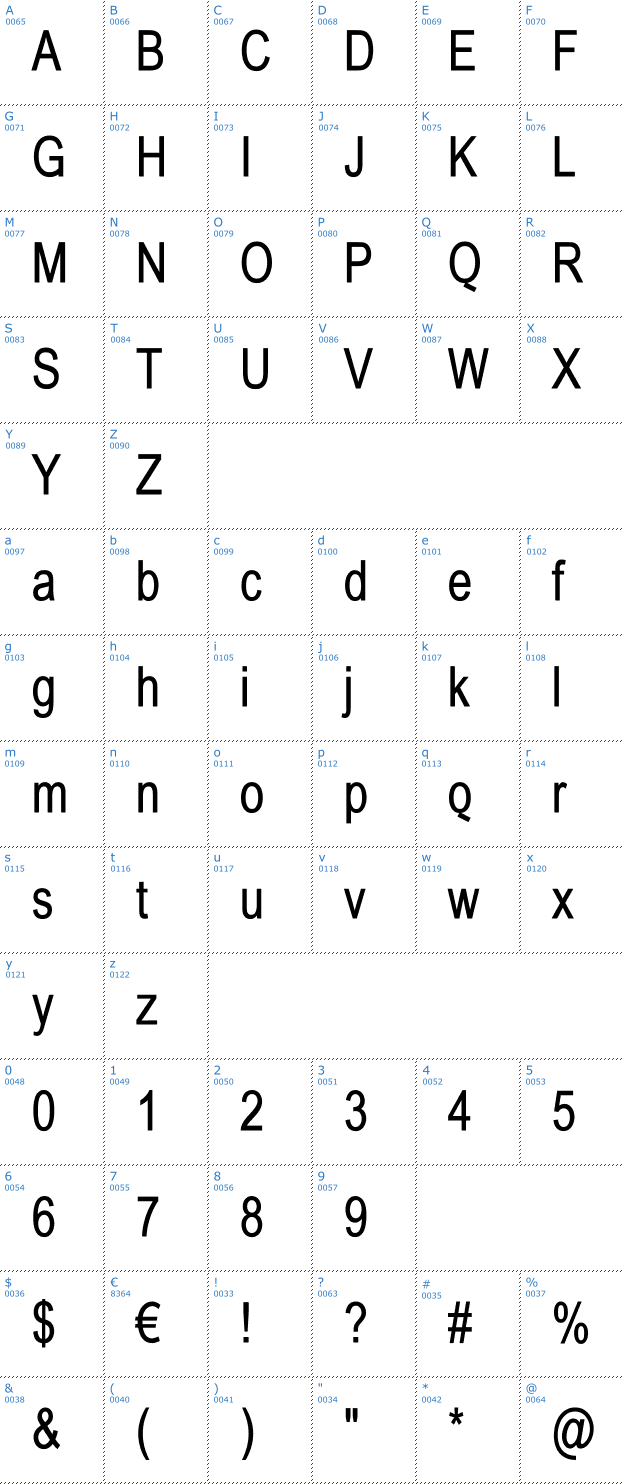 Schriftzeichen Babel Sans Font