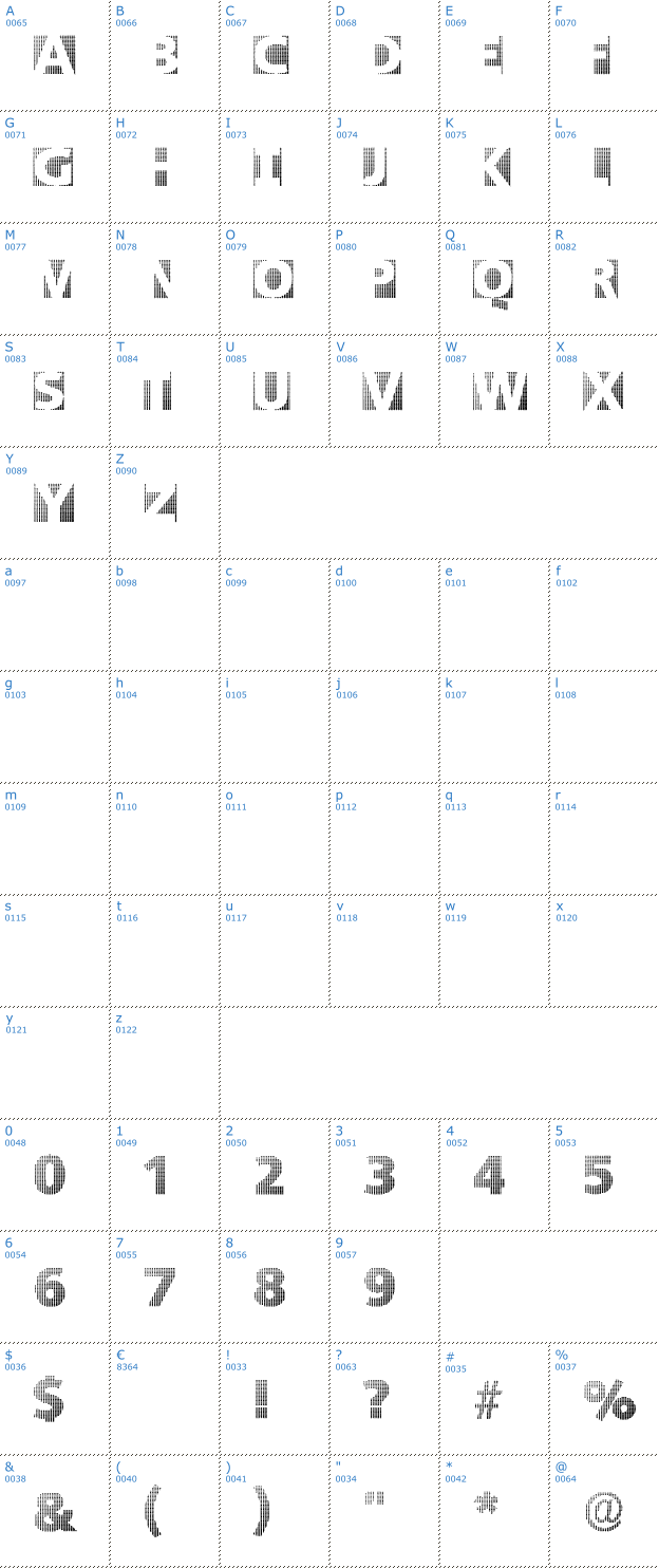 Schriftzeichen Black White Grids A Font