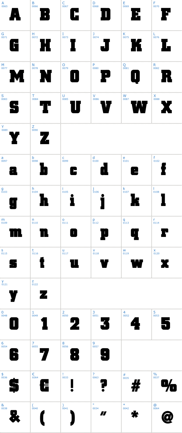 Schriftzeichen Blax Slab XXL Font