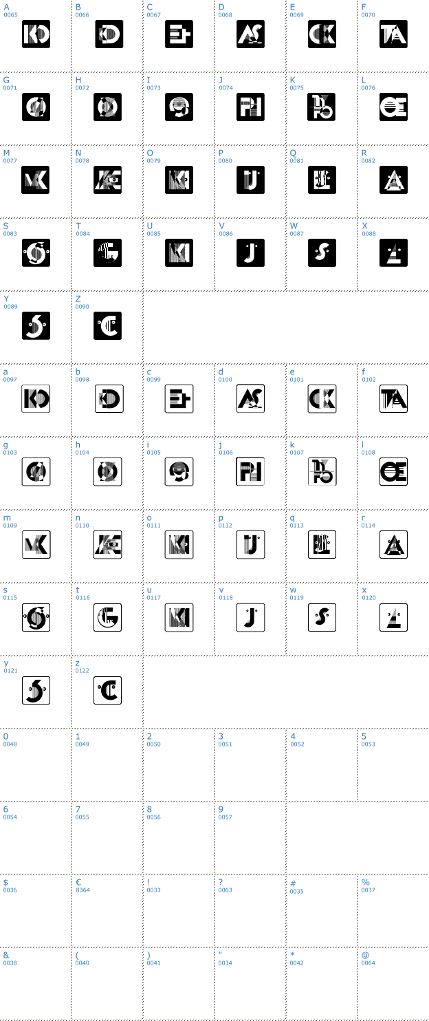 Schriftzeichen Kassandras Monogramme Font