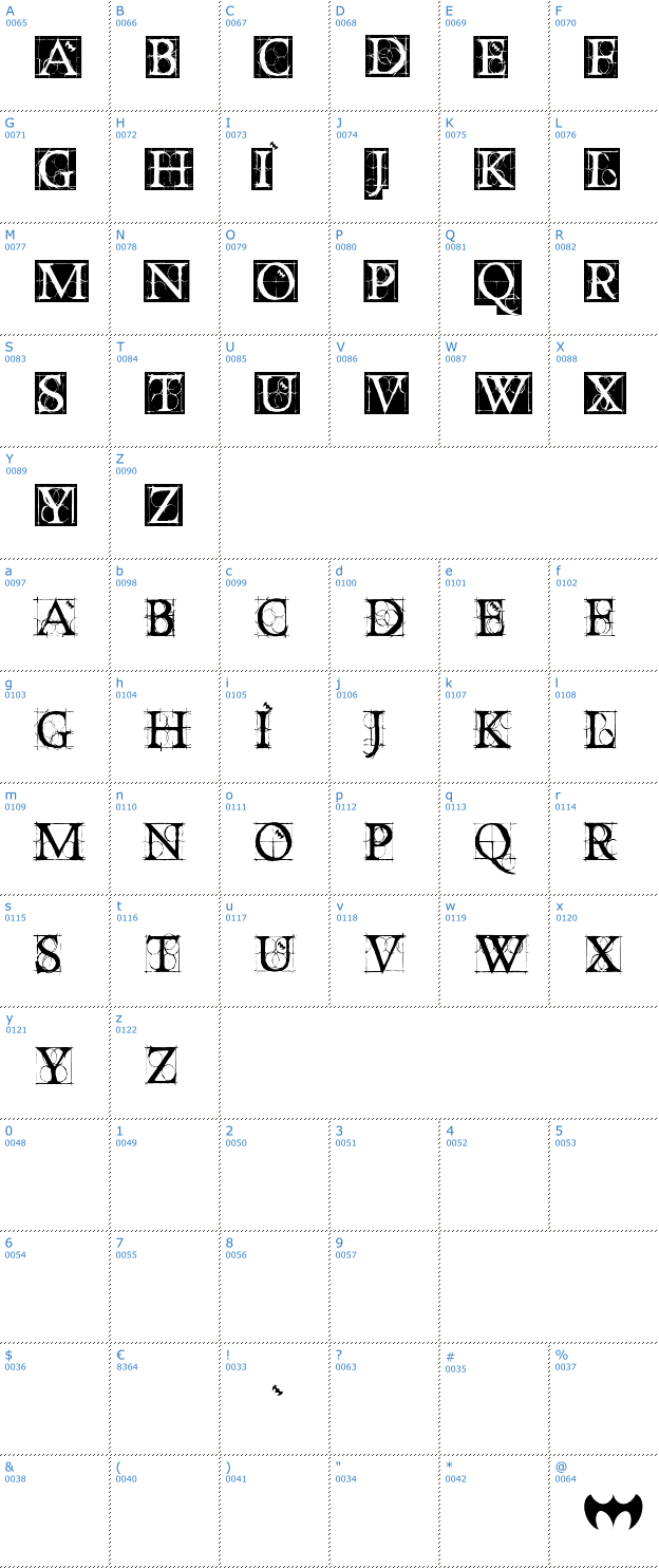 Schriftzeichen Dancing Vampyrish Font