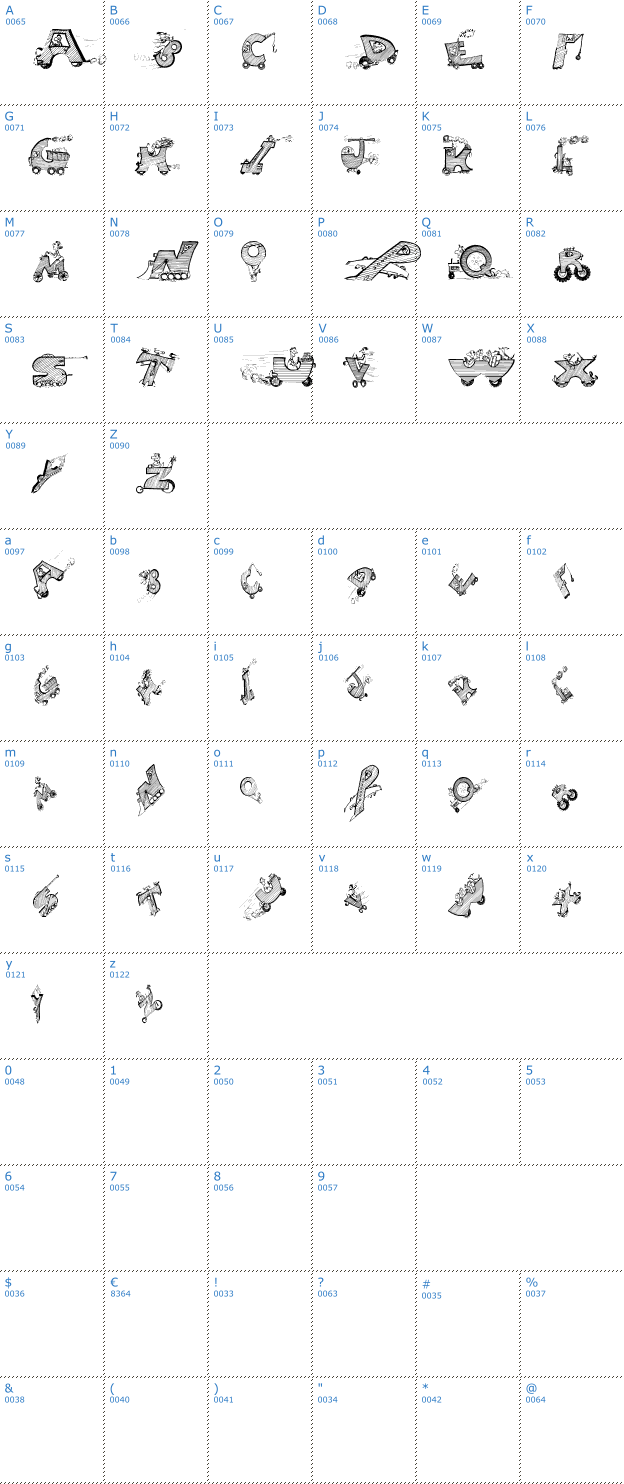 Schriftzeichen Drivers Font