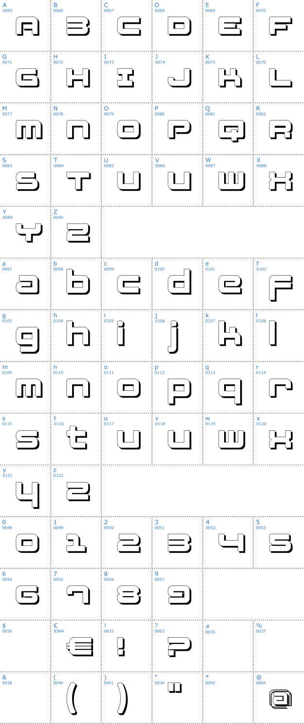 Schriftzeichen Fatsans Shadow Font