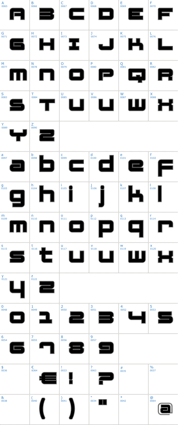 Schriftzeichen Fatsans Contur Font