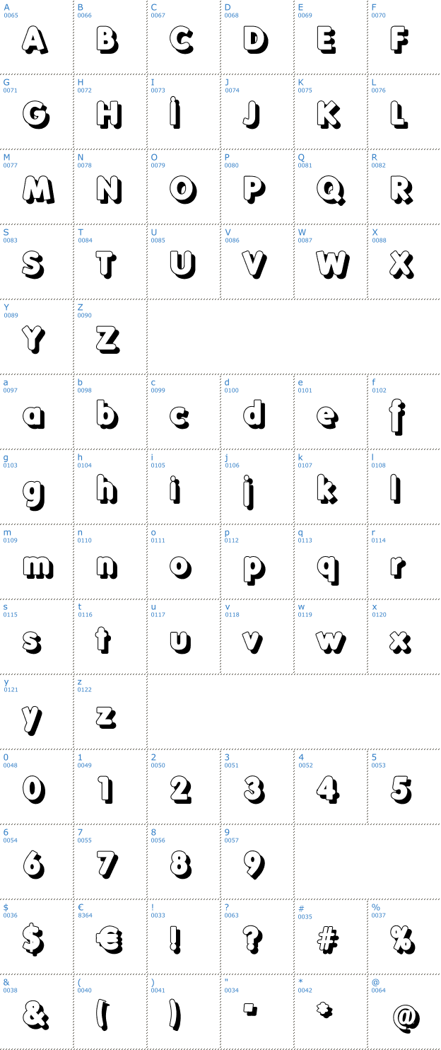 Schriftzeichen Folks Shades Font