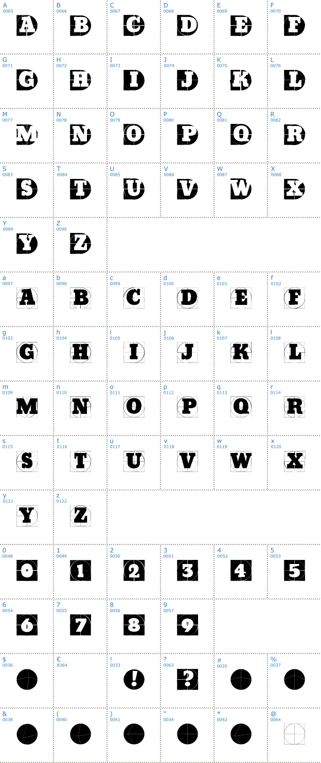 Schriftzeichen Grid Concrete Font