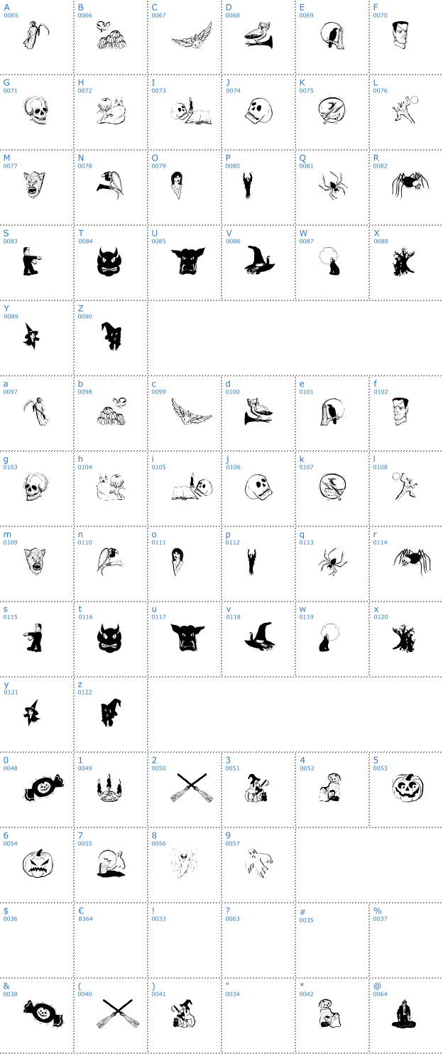 Schriftzeichen Halloween Two Font