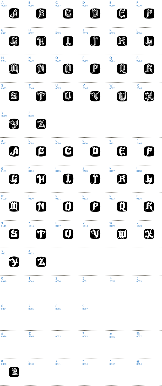 Schriftzeichen Haunted Bricks Font