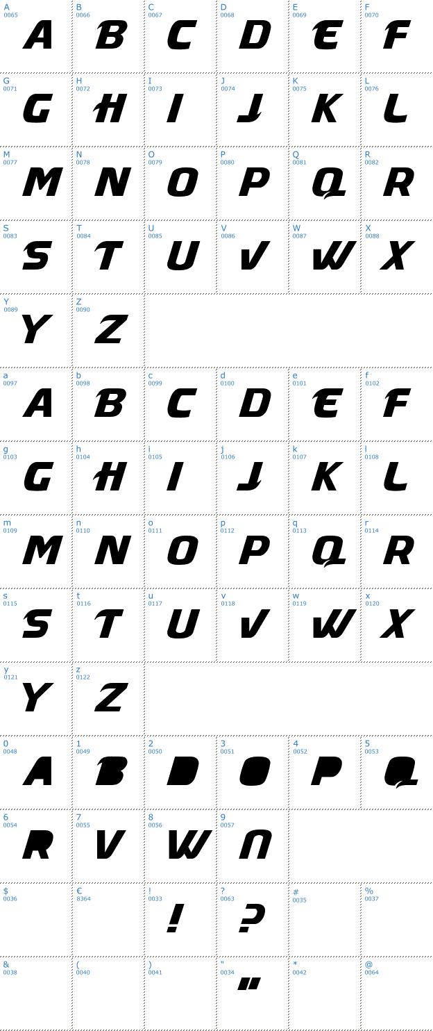 Schriftzeichen Masque Font