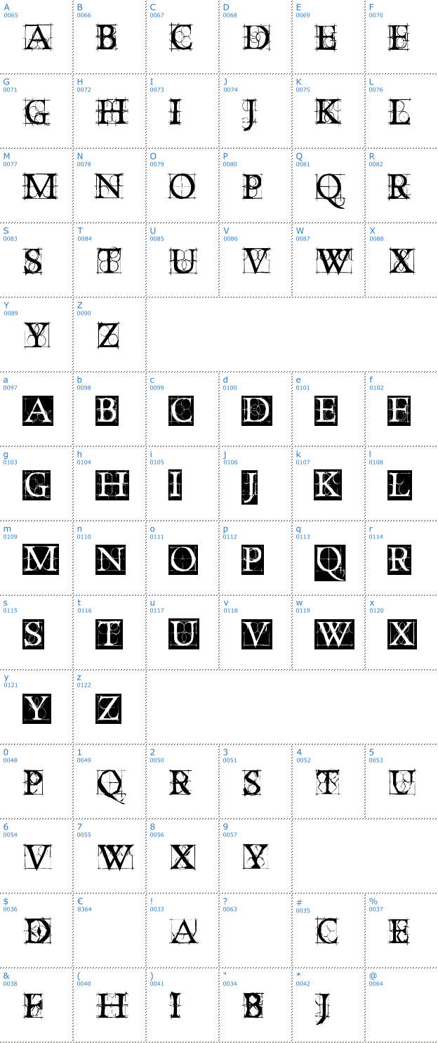 Schriftzeichen Old Constructed Caps Font