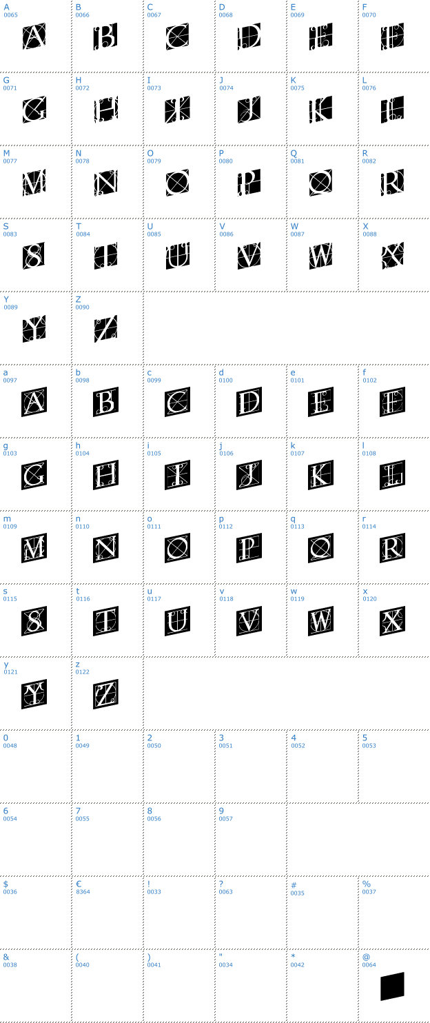 Schriftzeichen Rodgauer Two Font