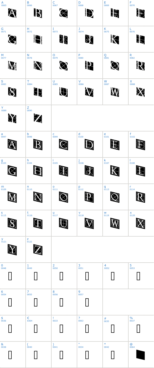 Schriftzeichen Rodgauer Three Font