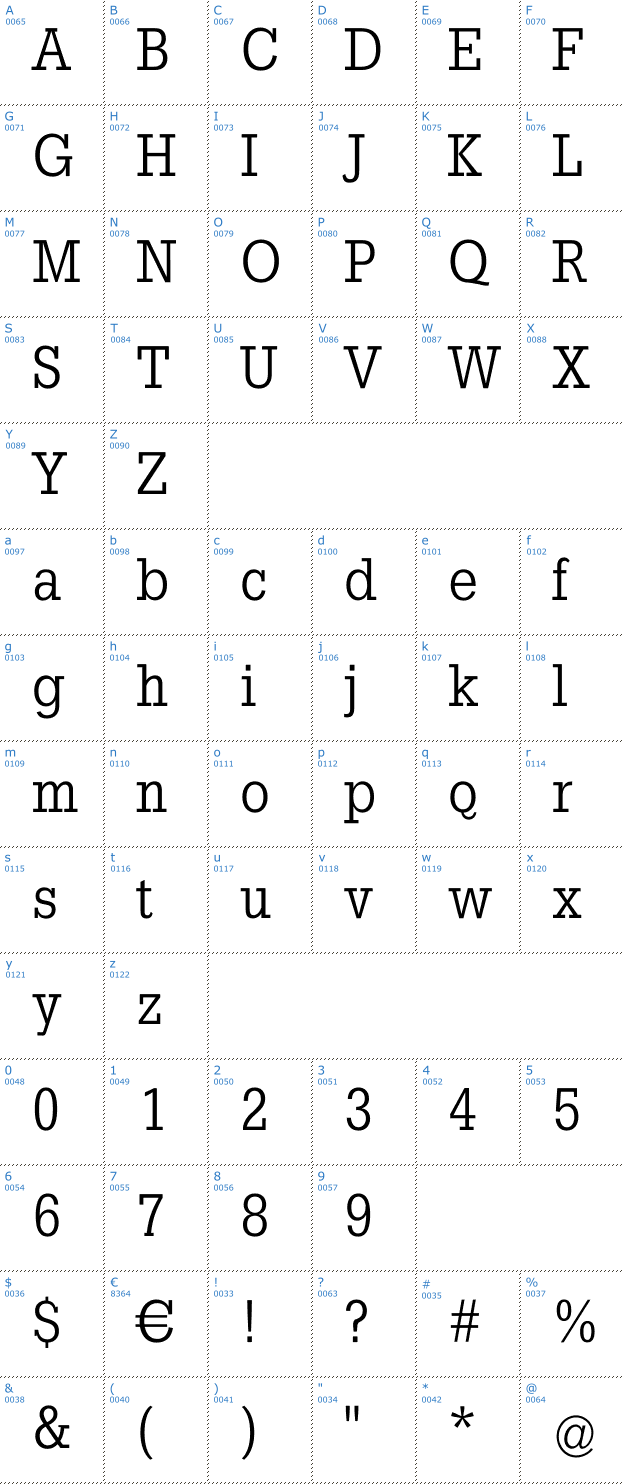 Schriftzeichen Slab Tall X Font