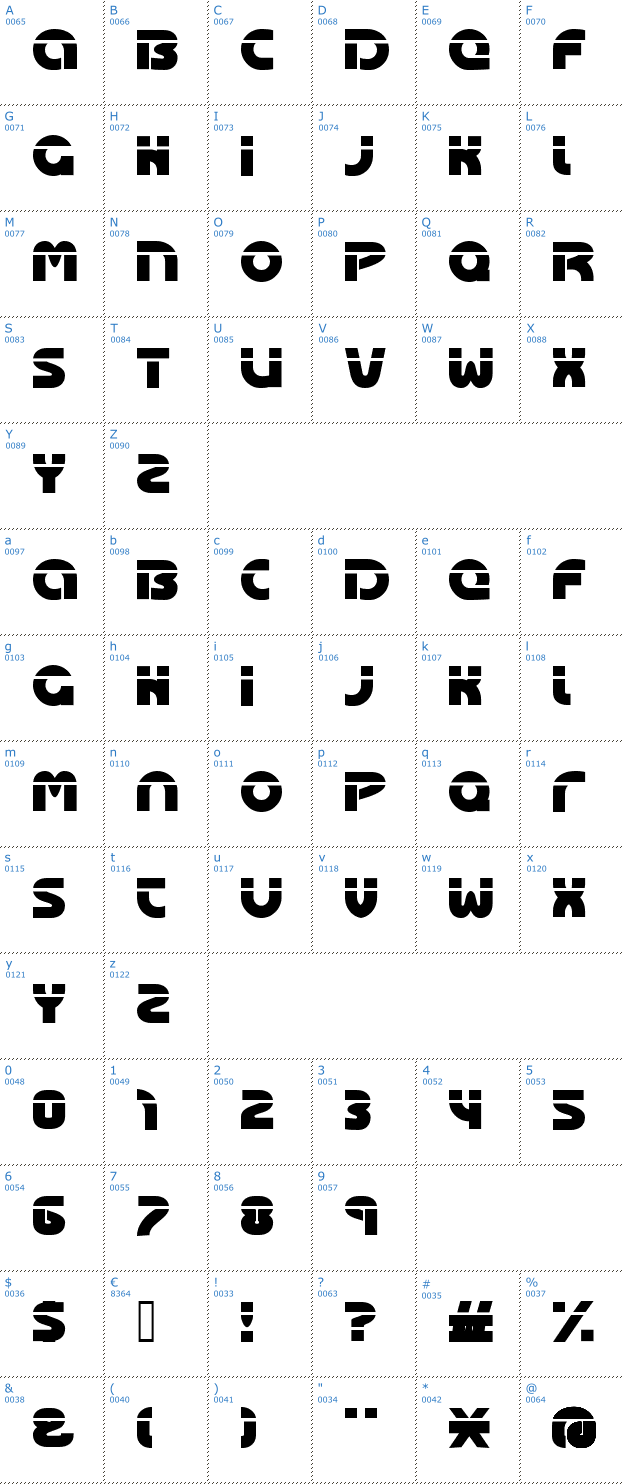 Schriftzeichen Oasis Font