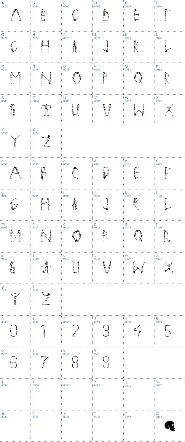 Schriftzeichen Tango Macabre Font