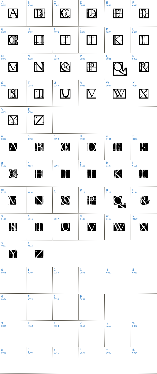 Schriftzeichen Torniello Initials Font