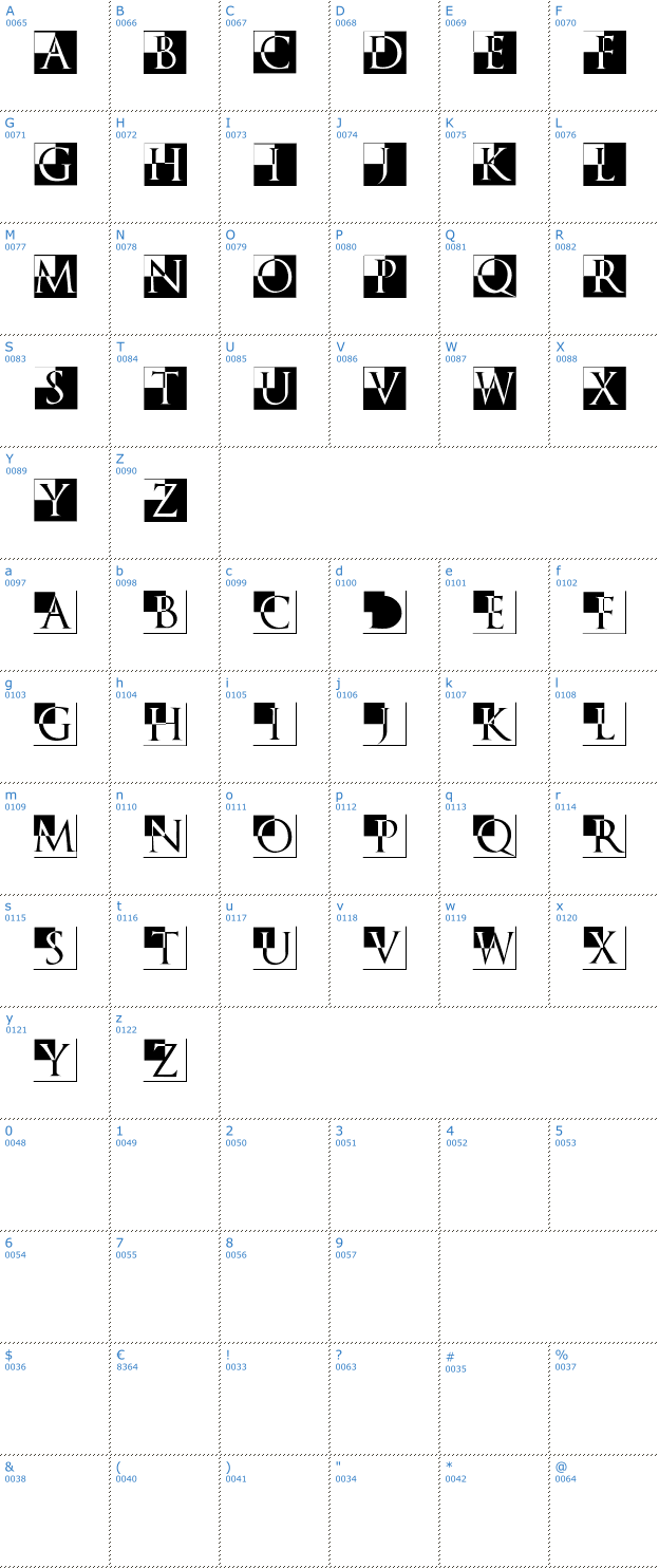 Schriftzeichen TrajanusBricks Xtra Font