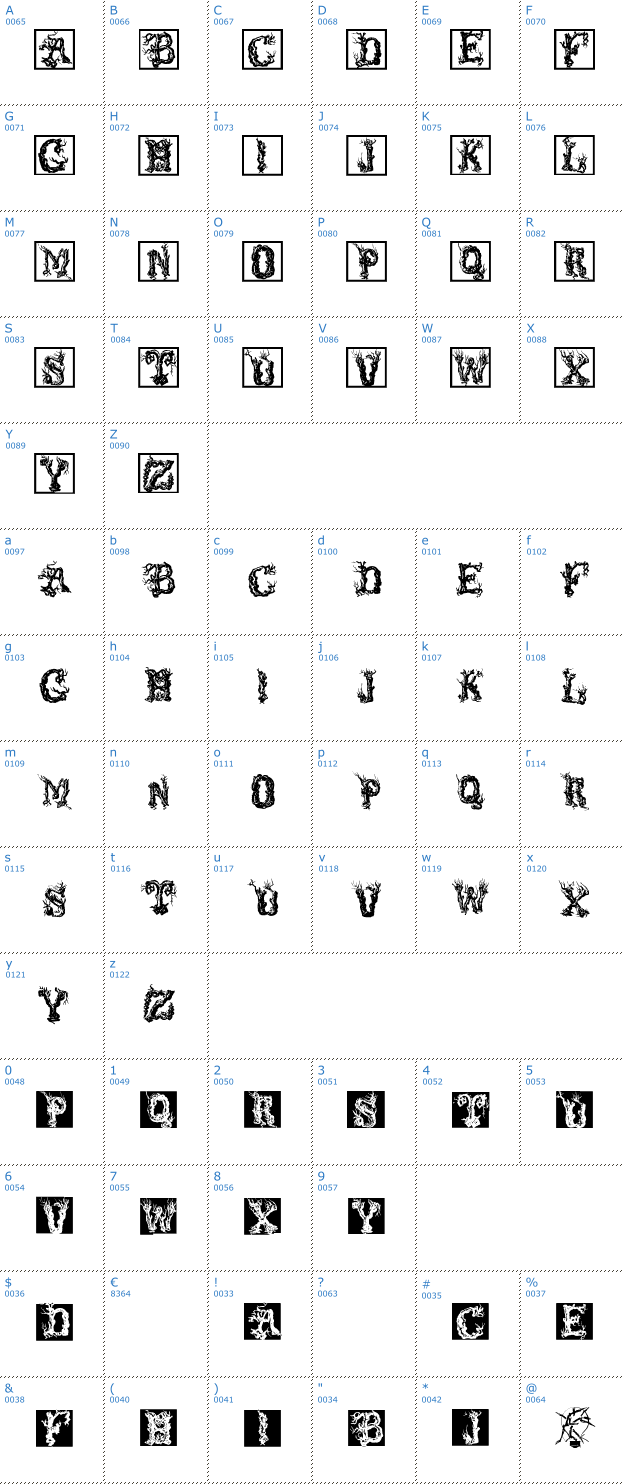 Schriftzeichen Tree Like Font