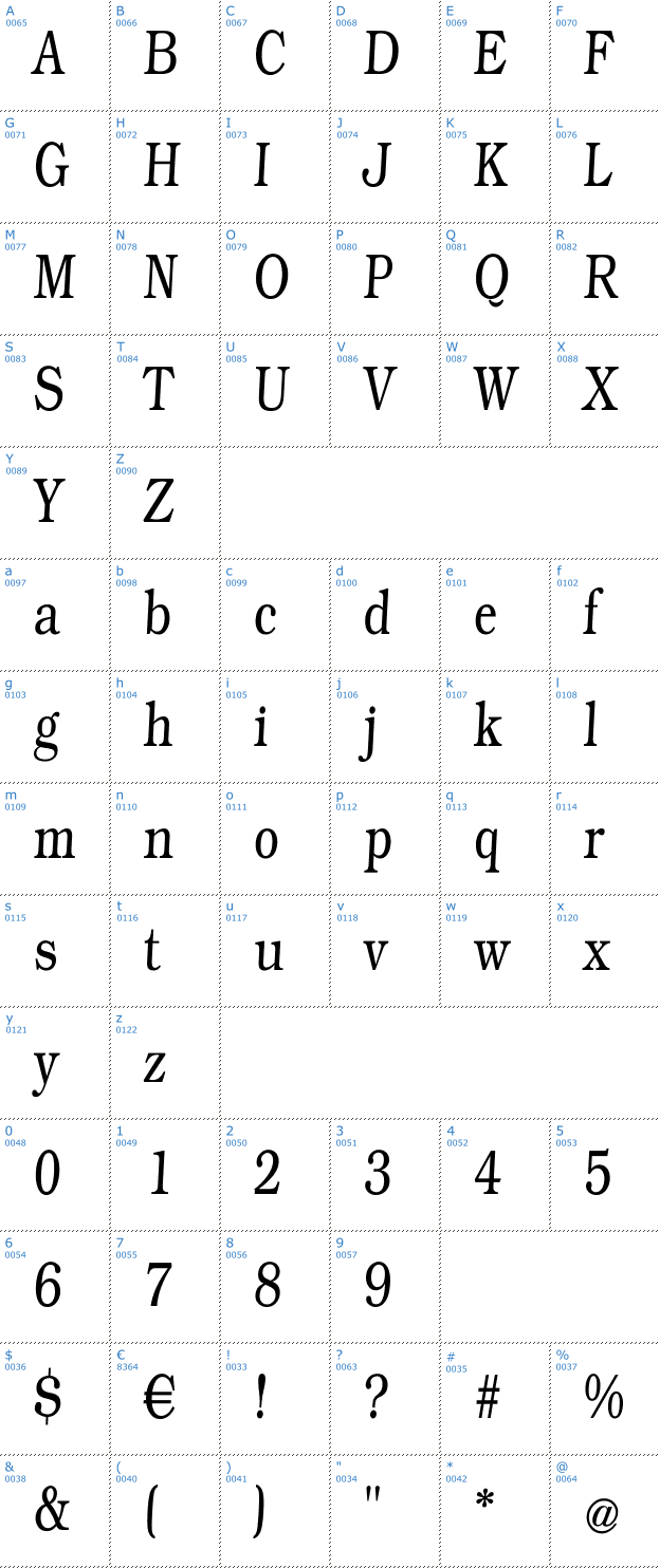 Schriftzeichen Weekdays Roman Slant Font