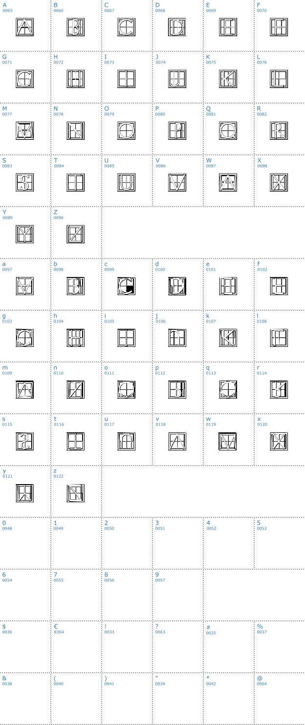 Schriftzeichen XperimentypoThree C Square Font