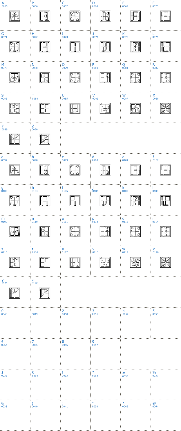 Schriftzeichen XperimentypoThree B Square Font